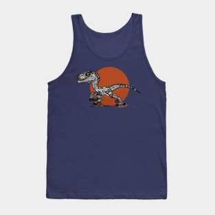 Metallic Fury: Velociraptor in the Jurassic Circle Tank Top